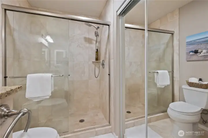 Large shower in primary bathroom