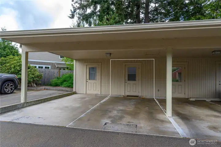Covered parking with storage