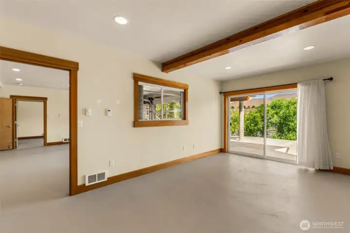 One of the two bedrooms on the lower level.