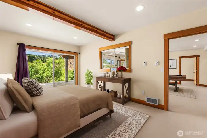 Virtually staged with bedroom furniture to assist visually.  The concrete floors are radiantly heated.