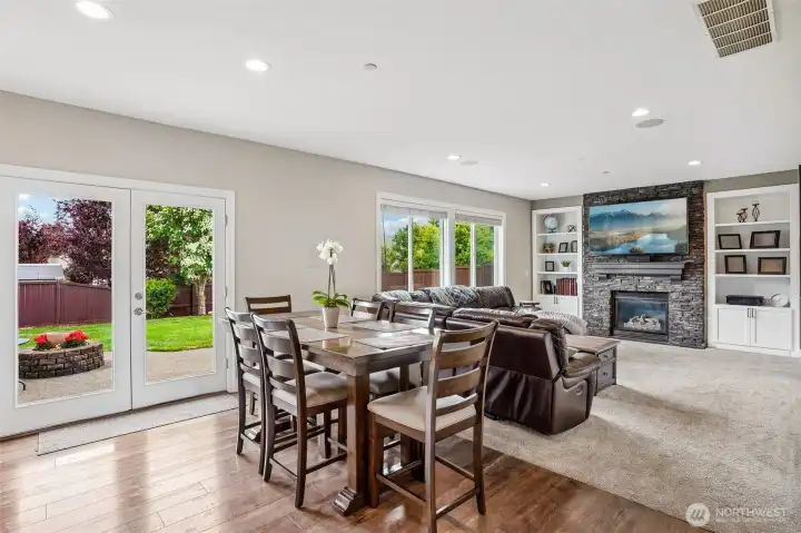 Open concept kitchen and family room