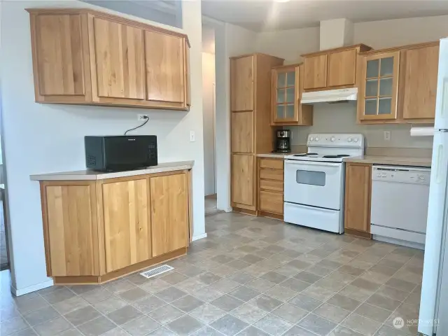 Spacious kitchen with eating area