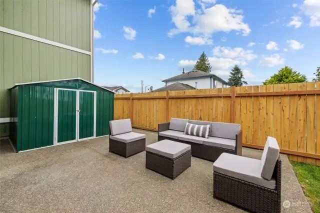 New storage shed stays with the home.