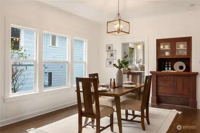 Formal dining space full f natural light!