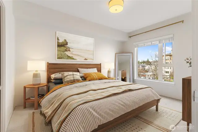 Big window offers lots of natural light.