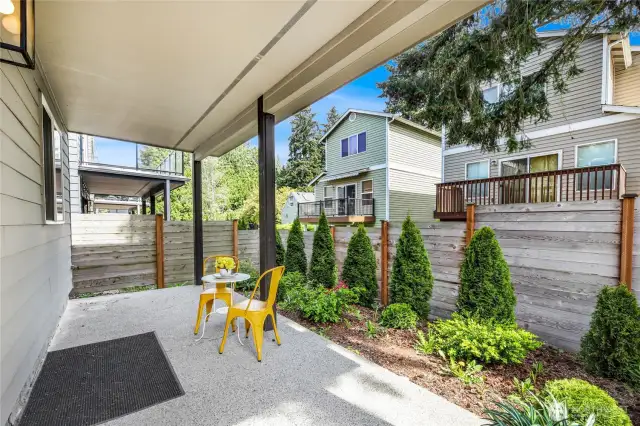 ADU covered private deck.
