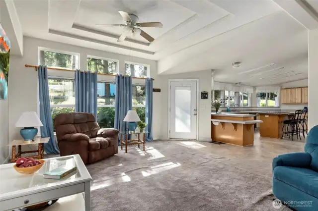 Family room opens to the kitchen.