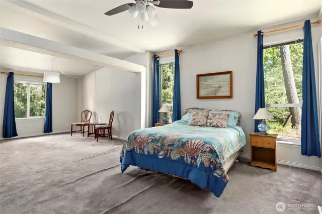 Primary bedroom with sitting area or office room.