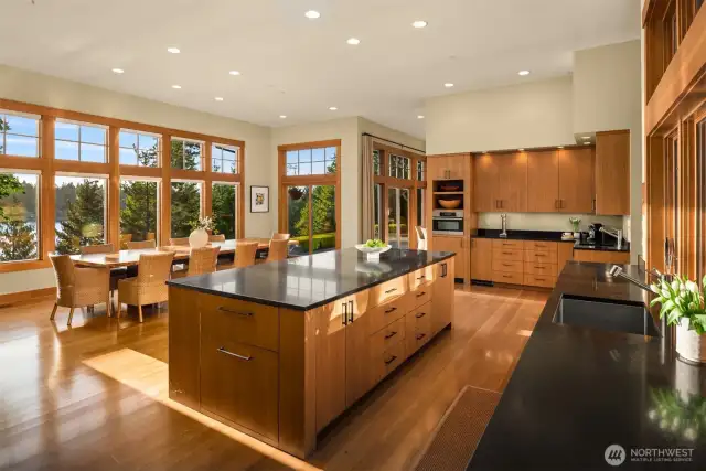 BIG, granite kitchen island.