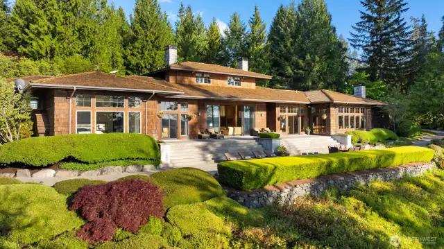 Daytime view of the back of the house. House and Landscape make a perfect match!