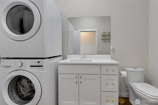 Utility room. Washer and dryer stay in the adu
