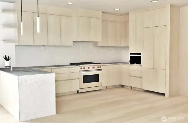 Unit 421 kitchen rendering