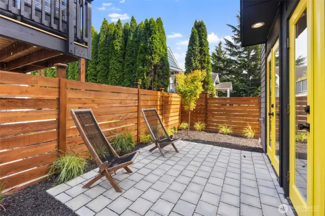 Sun drench patio gets significant Southern light.