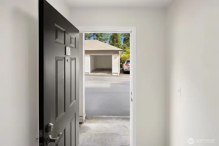 Garage located conveniently across from unit.