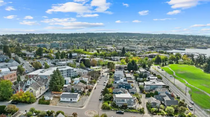 Heritage park to the right, just a few streets down from condo unit