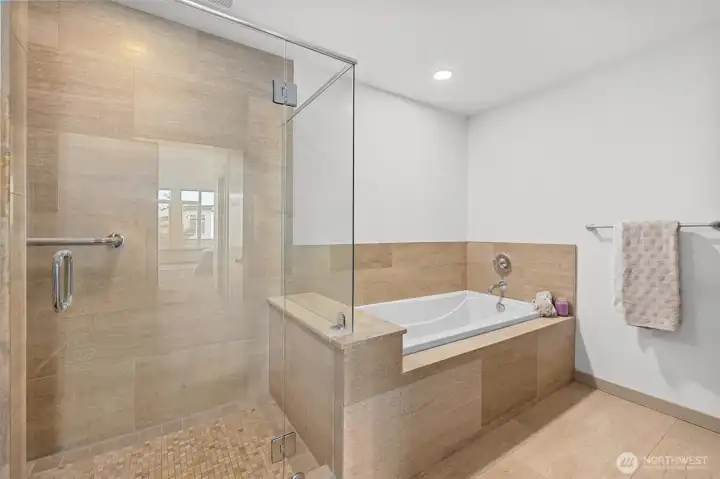 spa-like tub and shower