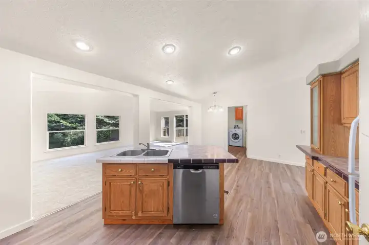 The kitchen island-prep cook while yacking with your friends and family