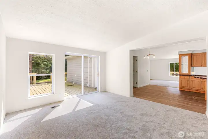 Access your back deck from the family room