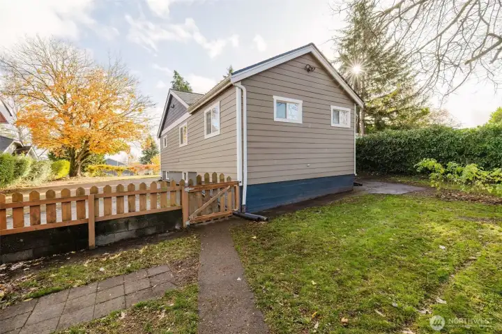 Back corner of the house, first level of terraced backyard.