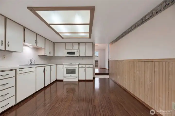 Spacious kitchen with eating area
