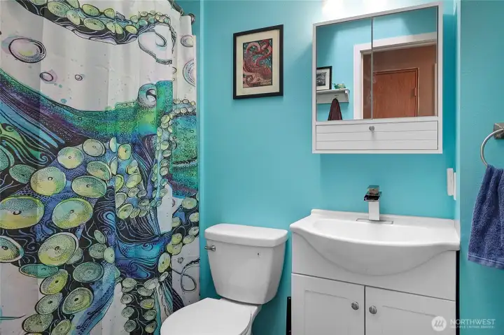 A full bath is conveniently located in the main upper hall.