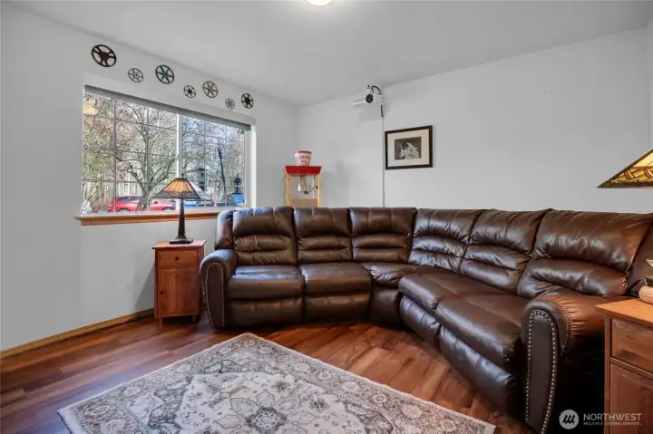 Another great gathering space is located in the lower level.