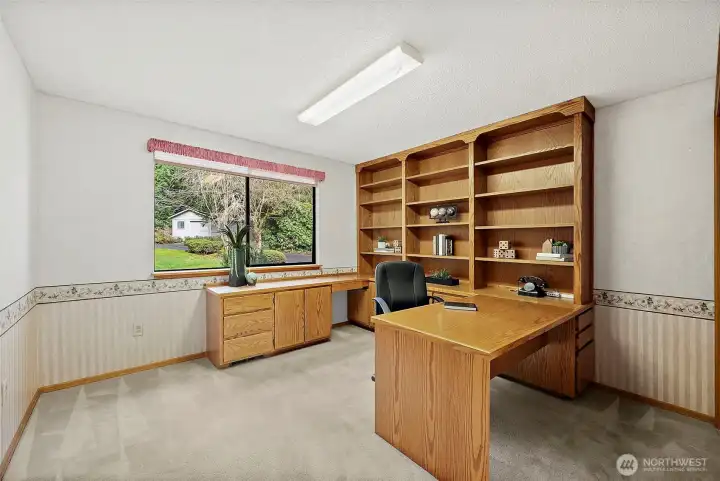 This 2nd bedroom on the main floor is currently set up as an office.  And somehow it just feels notably comfortable.  We invite you to visit and see if you agree.