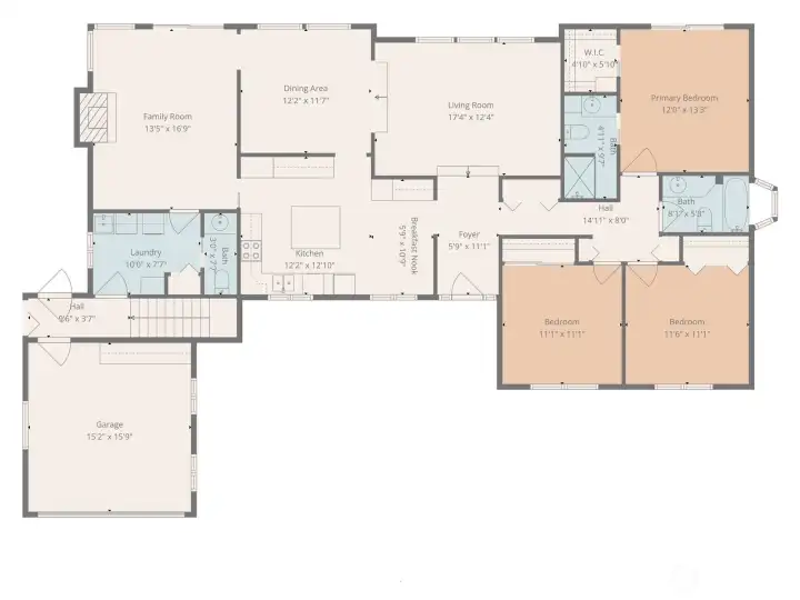 Floor plan of the main floor.