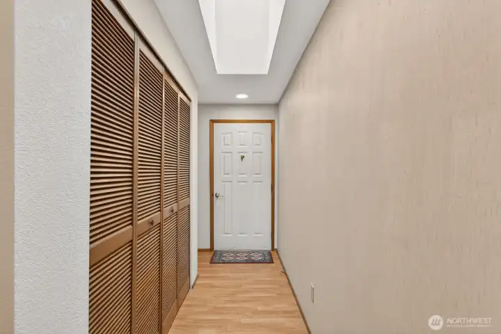 Entry way with skylight.