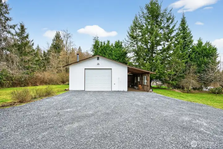 Shop with garage door opener. Tall door