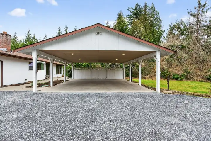 This carport could also be used as a covered patio for entertaining. Lots of options!