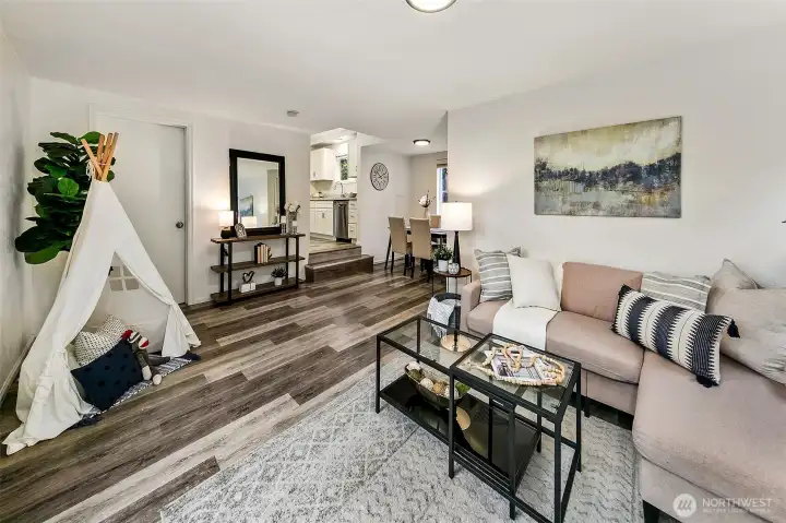 An easy extension of the main living spaces, the family room offers flexible space for movie nights, work-from-home days, or relaxed gatherings.