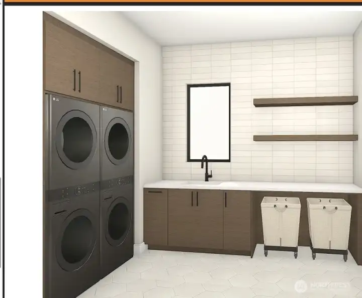 A perfect lakeside laundry room