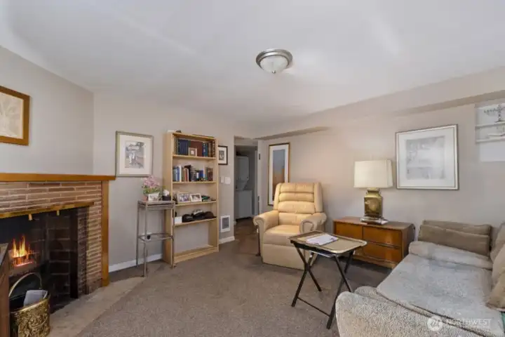 Ground-level rental living room area