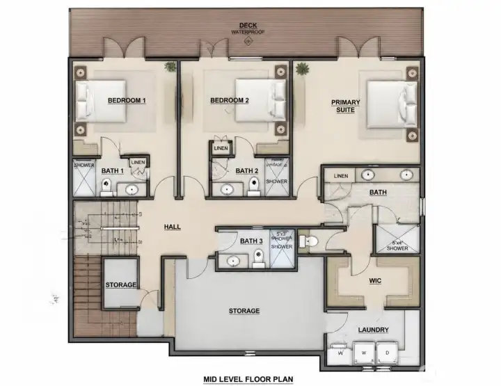 2nd level down of included house plans