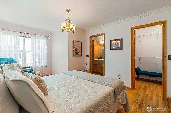 The primary bathroom was remodeled years back to create this large walk-in closet adding more space for all your clothes. The primary bathroom was remodeled years back to create this large walk-in closet adding more space for all your clothes.