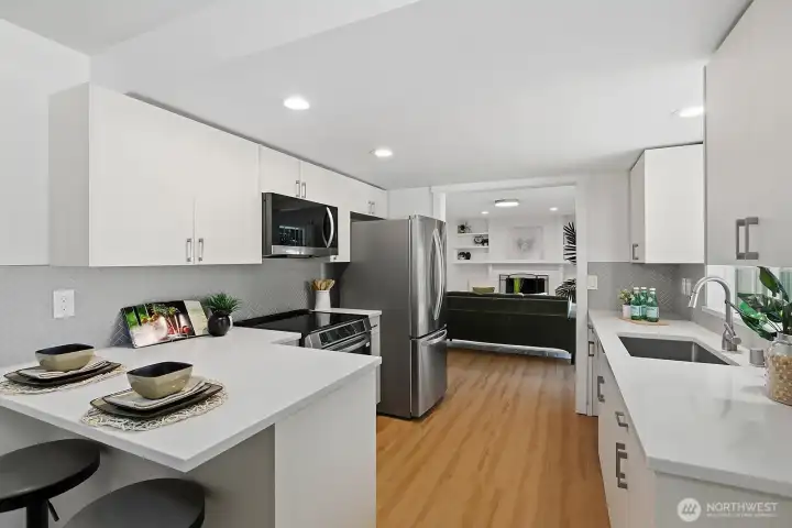 Quartz counter top.