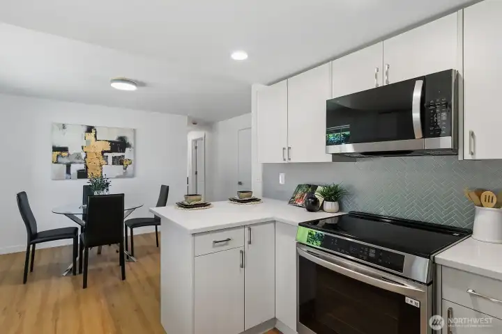 Spacious kitchen with all brand new appliances.