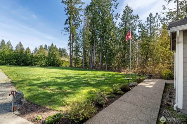 Accessible sidewalk that leads to your porch, no steps to get into the house!