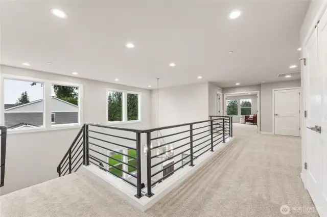WIDE landing upstairs! Photos are for representational purposes only.  Colors and options may vary.