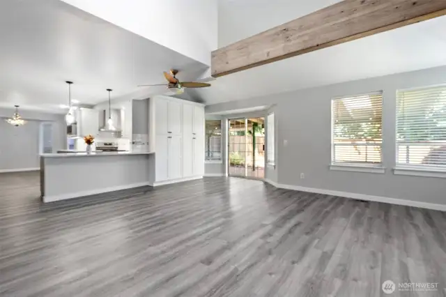 Architectural beams add interest for sure.