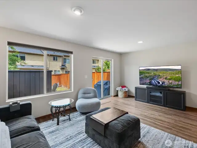 Plenty of space for a large TV, built-ins, or dining room set.