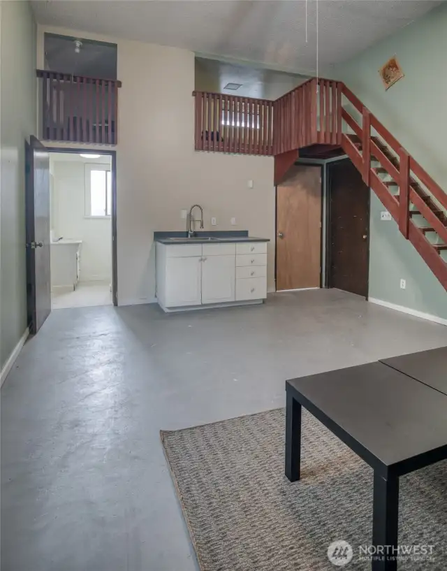 Studio Apartment in Garage with Kitchen/Utility Sink