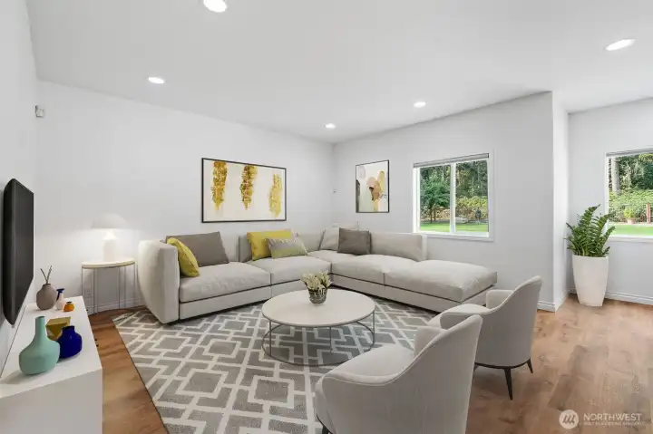 Virtually Staged family room