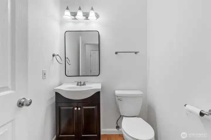 Half bathroom in hallway