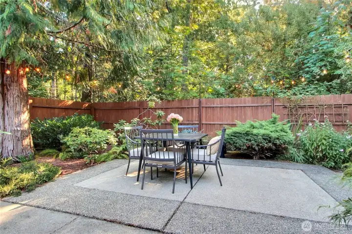 Back yard and patio view, what an oasis! Fully fenced and private, territorial views and expanded patio. You will love all the flora and landscaping, easy to maintain.