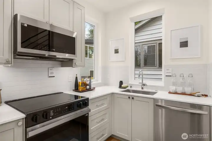 Thoughtful layout with integrated appliances and direct access to the main living areas.