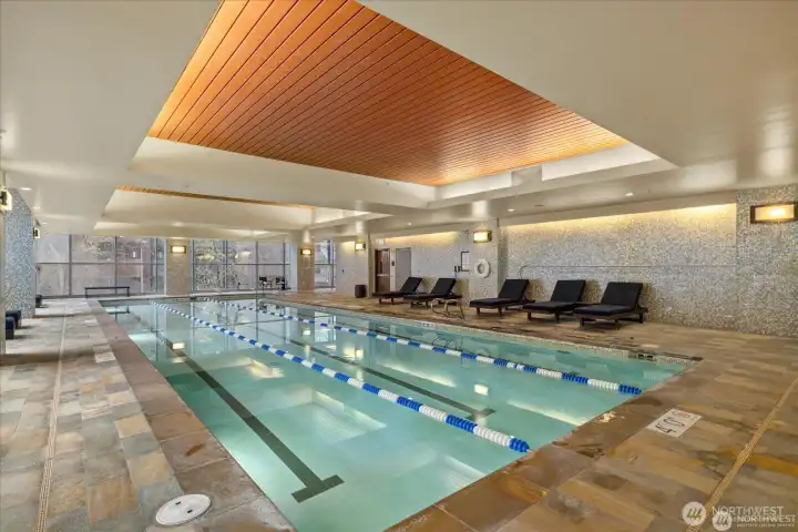 full size Saline lap pool, on floor 2