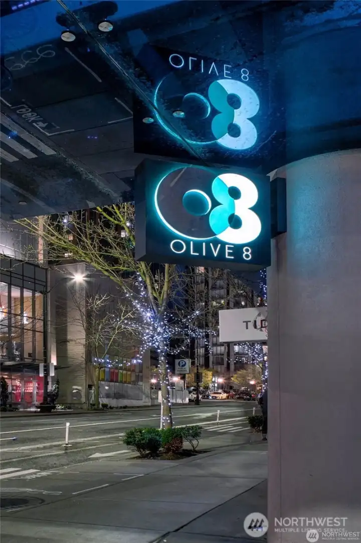 entrance to Olive 8 is on 8th and olive