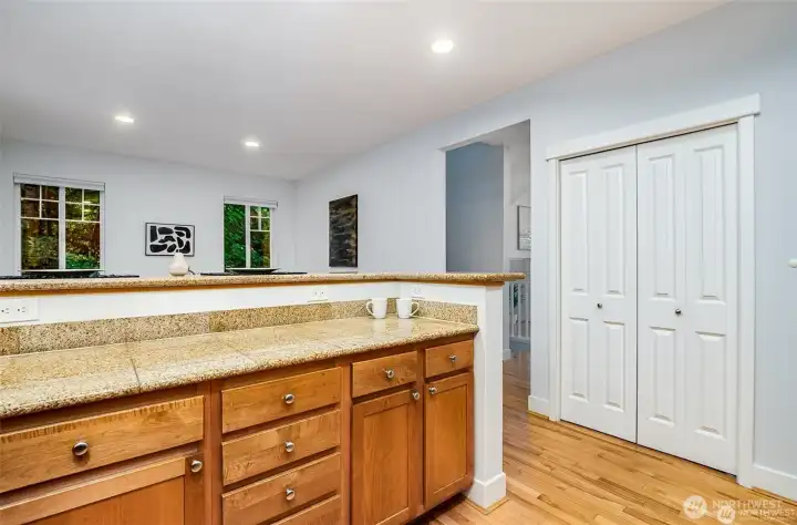 Kitchen pantry compliments ample storage.